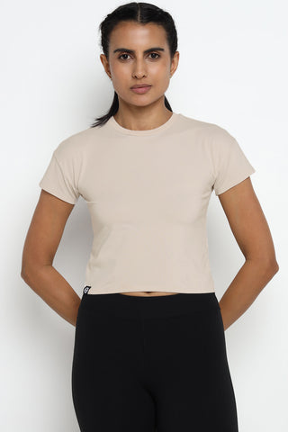 [INFINITECH] Training Crop Tee - Stone