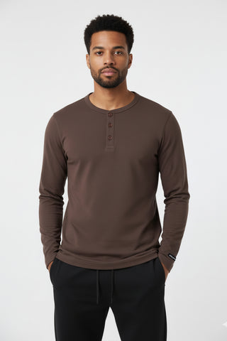 [HYBRID] Henley LS - Espresso